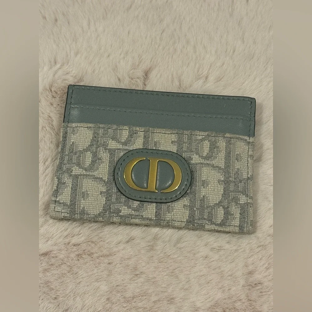 Dior 30 Montaigne Freesia Card Holder - Gray Dior Oblique Jacquard